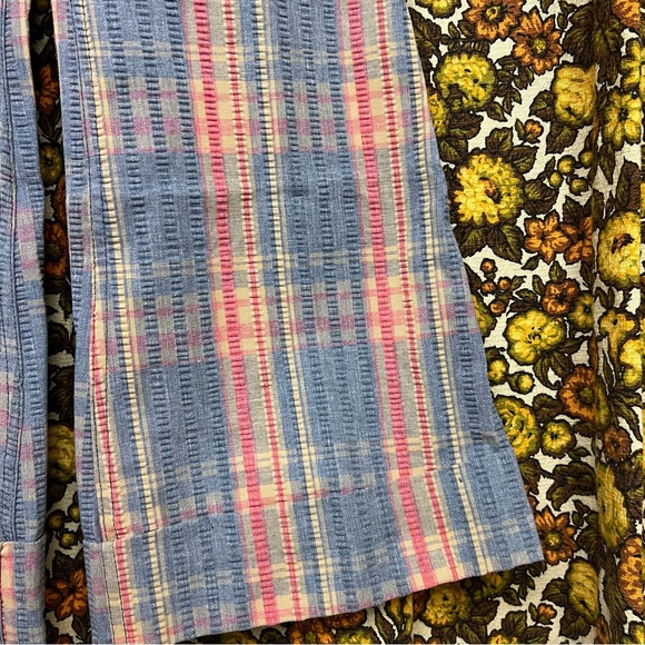 Vintage Wrangler Blue/Red Plaid 70s Seersucker High Rise Flared Pants Size 26 - Picture 3 of 6